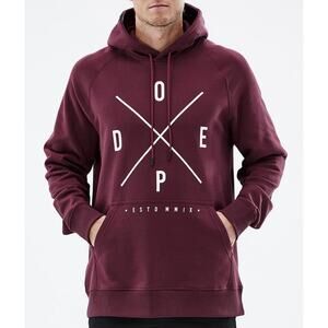 DOPE Men’s XL Maroon Burgundy Pullover Hoodie Streetwear Logo Sweatshirt